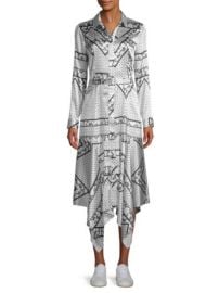 GANNI - SILK STRETCH SATIN PRINTED SHIRTDRESS at Saks Fifth Avenue